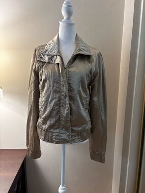 Tally Weijl Jacket Women’s Size L Metallic Tan Bomber Jacket with Subtle Shine